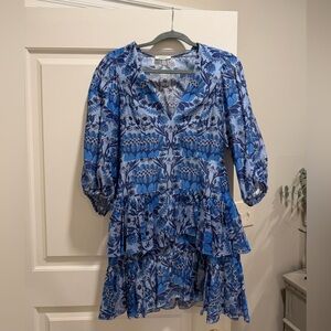 Sandro Blue Floral Print Top